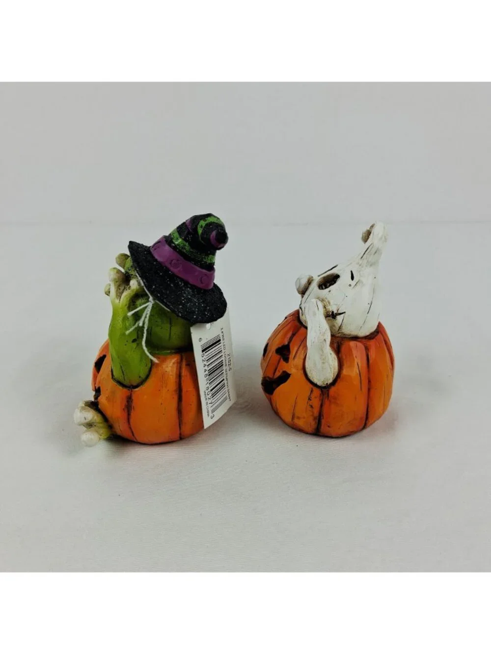 Delton Halloween LED Light-Up Ghost & Frog Pumpkin Figurines Battery Operated